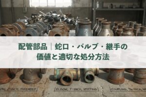 配管部品の買取完全ガイド｜蛇口・バルブ・継手の価値と適切な処分方法